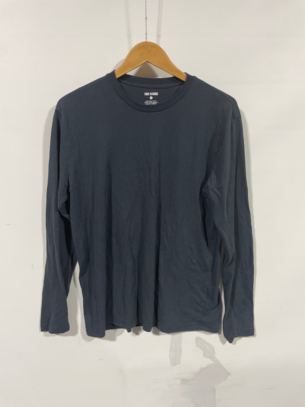 True Classic Men's Long Sleeve Crewneck Shirt - Charcoal